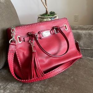 Red leather Michael Kors handbag